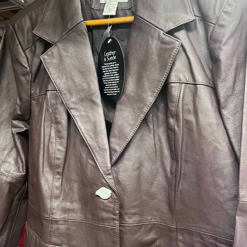Newport News leather men’s jacket brown